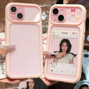 Luxury Large View Camera Candy Bumper Case For iPhone 17 Air 16 15 14 13 12 11 Pro Max Plus Smooth Acrylic Transparent Cover