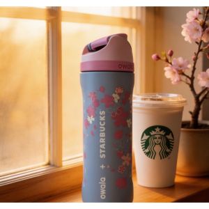 【OWALA x STARBUCKS】 Sakura FreeSip® Stainless Steel Insulated Water Bottle|24oz