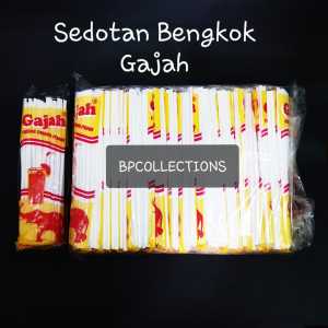 32pcs Sedotan Bengkok Gajah Plastik Putih 5mm Sedotan Tengkuk Sedotan Bengkok Tekuk Ekonomis Murah fleksible Gajah ECER