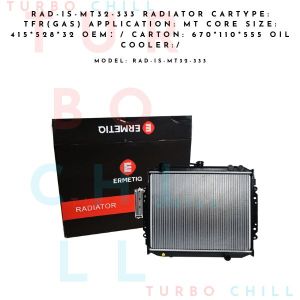 Oil cooler radiator for TRF(GAS)/MT core size PA415x528x26 with dimensions 556x48 mm. RAD-IS-MT32-333