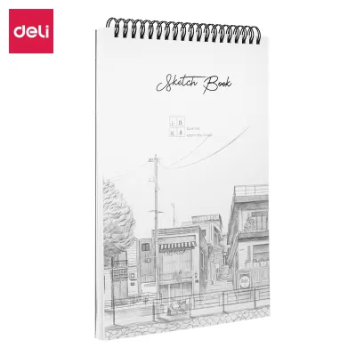 Deli Sketch Book A4/B5 40 Pages Drawing Book 100gsm Thick paper Brown/White Cover