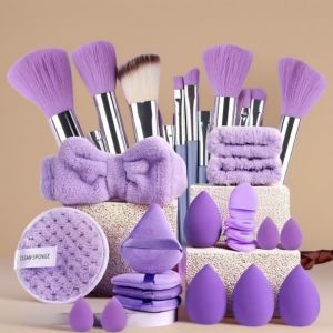 CAELARAU 33pcs Fluffy Makeup Brush Set High Quality Soft Bristles Foundation Brush Beauty Tools for Beginners Eye Shadow Brush For Women