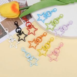 10PCS Colorful Baked Paint Star Shaped Spring Buckle Lobster Buckle Handmade Keychain BuckleAccessories