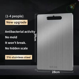316 Stainless Steel Double-sided Cutting Board Antibacterial Anti-mould Multifunctional Chopping Board