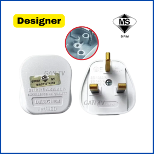 (1pcs) SIRIM Selamat/Designer MA18 / PT-18W 1 Gang UK 3 Pins 13A 250V Fused Plug Top Socket 1gang 3pin 3pins Plugtop Kepala Plug Elektrik GANTV