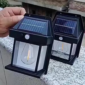 Outdoor Solar Wall Lamp Waterproof Tungsten Filament Lamp Induction Lamp Household Garden Wall Light Villa Lighting Night Light