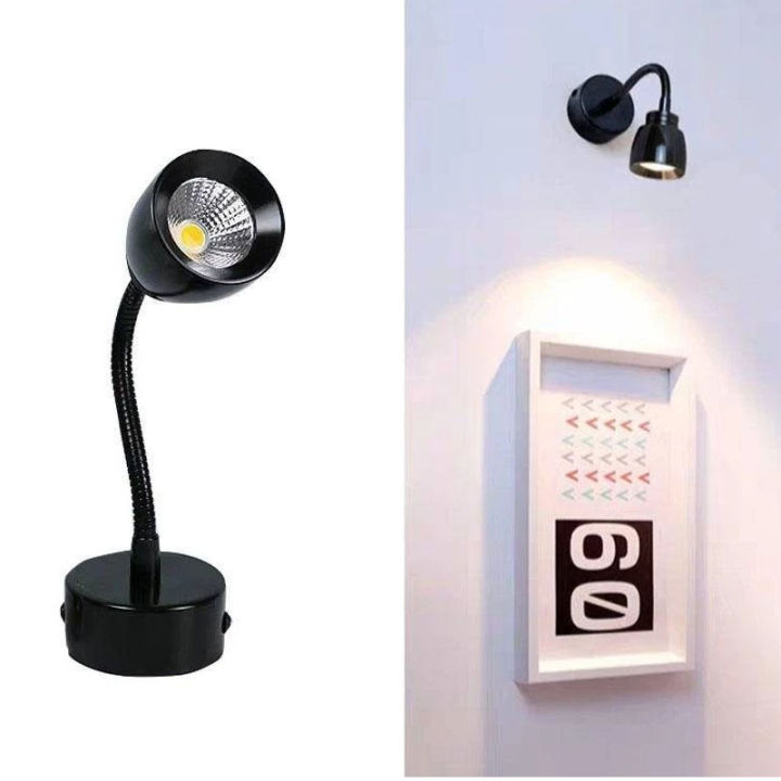 Flexible Hose LED Modern Wall Lamp 5W Silver Black Flexible Arm
