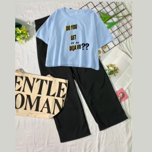 JOY One Set Crop Oversize Deja Vu? Ukuran Remaja All Size