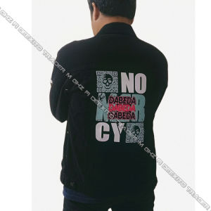 Jaket Jeans Denim Pria Sablon Custom Distro Streetwear Keren OOTD Casual Kekinian