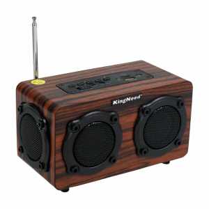 COD KIRIM CEPAT Kingneed Bluetooth Speaker FM Radio Wood Design S409/ Speaker laptop pc full bass mini gaming stereo plus volume no delay universal jbl robot polytron asus lenovo advance besar murah