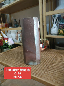 Bình hoa trang trí bizen hỏa biến lạ gốm Nhật🎌