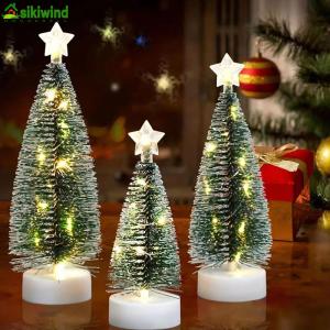 3 pcs Mini Christmas Trees LEDChristmasTreeSet Desktop Miniature for Christmas Decor Christmas Party