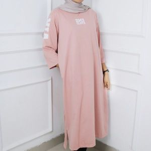 Midi Dress Terbaru 2024 DM3 Bahan Combed Apk Sablon Tunik Kaos Oversize Wanita Kekinian