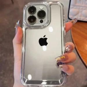 Luxury Silicone Transparent Shockproof Armo Case For iPhone 16 15 14 13 12 11 Pro Max Plus X XR 16E Phone Clear Protection Cover h260630
