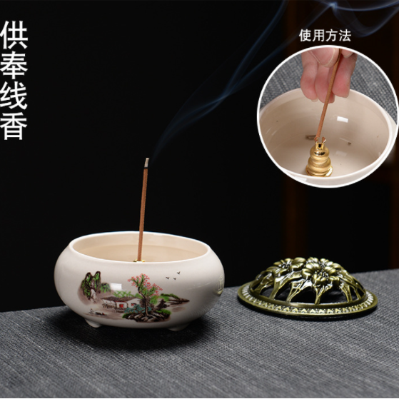 WHL Incense Burner Incense Stick Holder Modern Joss Stick 紫砂香炉 香薰炉 陶瓷香炉 ...