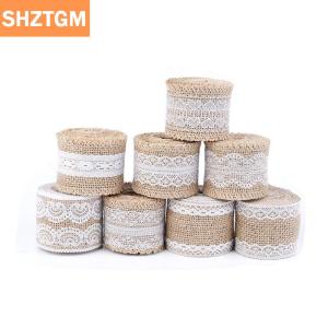 [COD] SHZTGM 2เมตร/ม้วนปอผ้าพันคอ hrclace ริบบิ้นสีขาวลูกไม้ Trim EDGE PARTY Decor