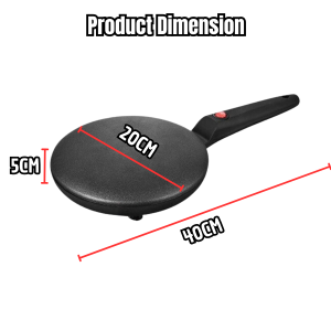 LOJ Premium Non-Stick Electric Crepe Maker 20cm with 700W High-Power & Quick Heating