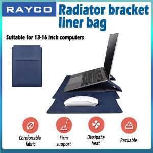 RAYCO 2 in 1 PU Leather Laptop Sleeve and Stand with Stand Mouse Pad Multifunctional Laptop Sleeve suit for 11-17inch laptop