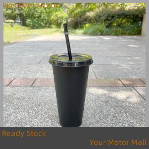 Excellent Ready Stock Straw Cup Drink Straw Mugs With Lid Plastic Tumbler Matte Coffe Bottle Cup Food Grade PP Plastic With Straw