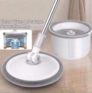 DK Clean dirt separation mop 360° free rotation cleaning sewage separation hand self-washing floor rotating mop 2-in-1 squeeze dry flat mop with bucket full set of ultra-fine fiber mop