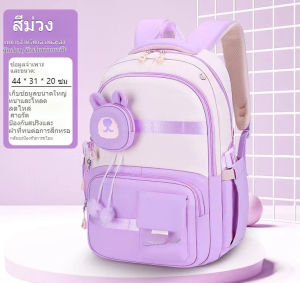 กระเป๋าเป้เด็กสไตล์เท่  กระเป๋าเป้นักเรียนประถมน้ำหนักเบา กันน้ำ` มีหลายช่อง เก็บของได้มาก ปกป้องกระดูกสันหลังนักเรียน ถูกหลักวิทยาศาสตร์  กระเป๋าเป้นักเรียน  เหมาะสำหรับเด็กนักเรียนทั้งเด็กชายและเด็กหญิง （แถมฟรี! กล่องดินสอ）