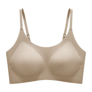 『Brelira』Soft Support Bra Seamless No Steel Ring Beautiful Back Push Up Bra Gathering Jelly Strip Comfort Breathable ​​Lingerie​​