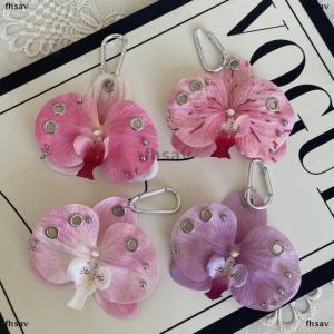 [COD] fhsav Exquisite Phalaenopsis Orchid Lily Keychain Creative Simulation Flower Bag Pendant Fashion Backpack Decoration Accessories Gifts