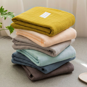 Chăn Bông 100% Cotton Chăn Mỏng Màu Trơn Chăn Điều Hòa Cỡ Lớn Ném Quee Chăn Mùa Hè