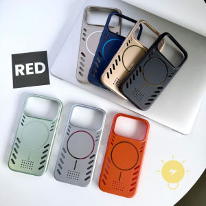 For iPhone 17 Pro Max Case Magnetic PC TPU Heat Dissipation Hard Phone Case For 16 15 14 13 Cover Aesthetic Korean Cute