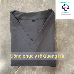 Bộ Scrubs - vải Cotton Hàn - bác sĩ blouse cổ tim đồng phục điều dưỡng spa thẩm mỹ viện dược sĩ .