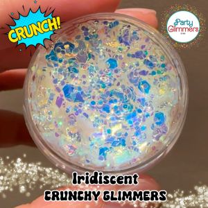 PartyGlimmers Iridescent Crunchy Glimmers Fast Dry Non-Glitter Party Glimmers Hair Face Body Glitter Gel