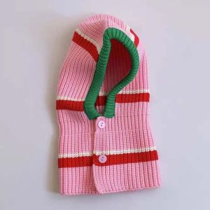 CURIO12 Mềm Mũ Dệt Kim trẻ em Mái vòm Nút Mũ trùm đầu Balaclava cho trẻ sơ sinh Cá tính Đàn hồi Mũ len cho bé Mùa đông