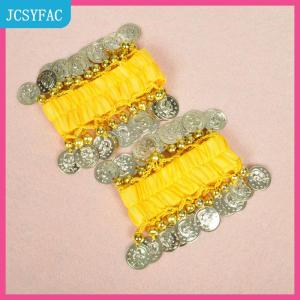 JCSYFAC 1pcs Belly Dance kim loại đồng xu Vòng tay belly dance cổ tay mắt cá chân còng Vòng tay chiffon Vàng xu belly dance phụ kiện