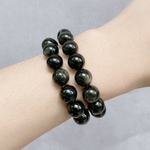 4-12MM Dia Round Golden Obsidian Natural Stone Beads For DIY Bracelet Making