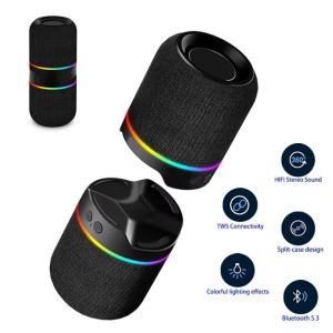 DUDAN 2-in-1 ic Split Bluetooth Speaker RGB Colorful Lights SplitCombine Design ic Detachable Speaker Stereo Speaker TWS Interconnect Modular Bluetooth Speaker for Party Camping