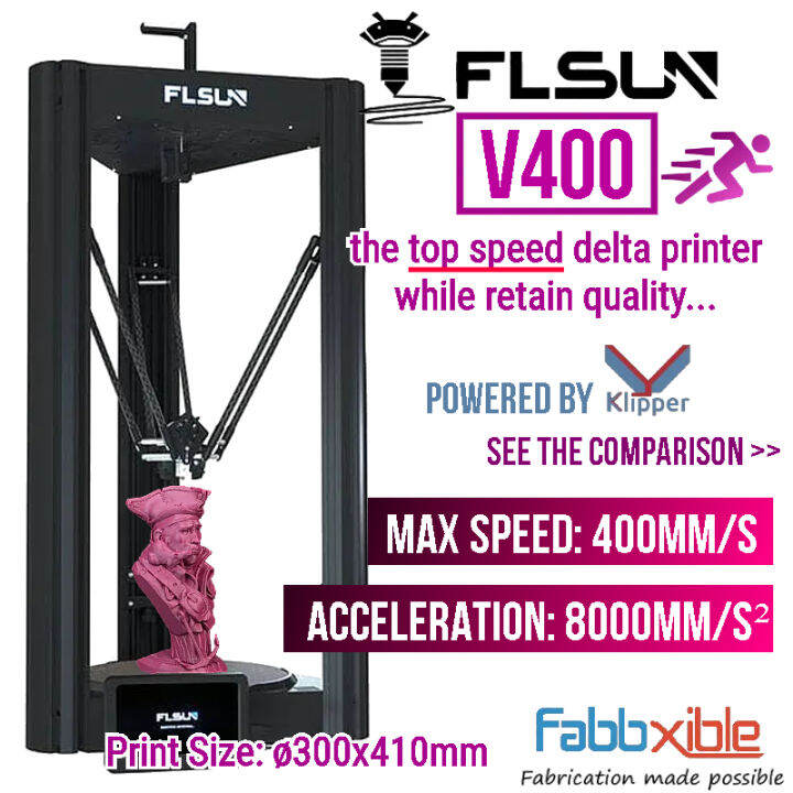 Flsun V400 Prebuild Klipper Super High Speed Delta 3d Printer Lazada