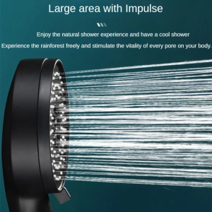 Home Shower Shower Booster fivespeed handheld shower nozzle black bar flower hose shower drizzle