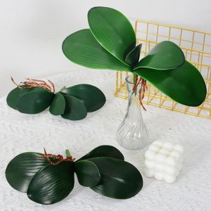 PURETEN Real Touch Artificial Plant Plastic Green Real Touch Orchid Simulation Plant Plastic Leaves Decorative