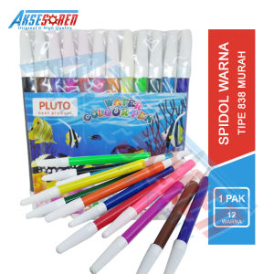 Spidol Warna Colour Pen [12pcs - No.838] / Spidol Warna Warni Lengkap / Sepidol Warna Warni / Spidol Kaligrafi / Spidol Permanen / Spidol Gambar Spidol Menggambar / Spidol Mewarnai Anak / Sepidol Mewarnai / Alat Tulis Menggambar Anak