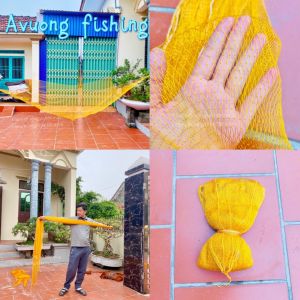 Lưới đánh cá mắt mau màu vàng cạnh 2m8x2m8