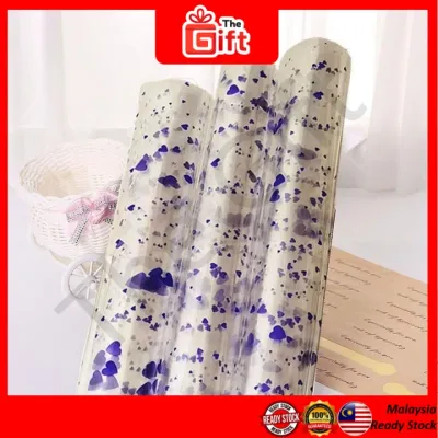 The Gift Flower/Rose/Love Pattern OPP Hamper Wrapping Plastic Helainan Hamper Siap Potong/Hadiah/Bear/Bunga