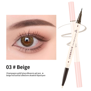 2 In 1 Brown Gel Eyeliner Pencil Ultra-slim Liquid Eye Liner Shadow Pen Smooth High Pigment Silkworm Gel Pen Lasting Eyes Makeup