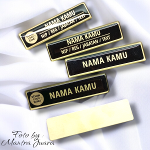 NAMA dan LOGO - Nama Dada - Papan Nama Dada - Kuningan Stainless Akrilik