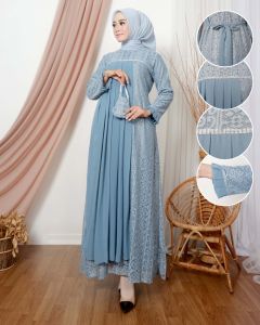 COD-Baju Gamis Brokat Wanita Motif Salendang Terbaru Wanita Muslimah Gamis Kondangan Pesta Mewah
