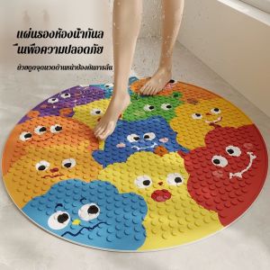 เสื่อห้องน้ำ เนื้อจุดฝ้า แผ่นอาบน้ำ กันน้ำ วัสดุพีวีซี มั่นคงและมั่นคง น่ารัก ทารกและเด็ก ระบายน้ำ