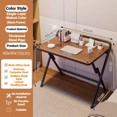 LALA Foldable Writing Computer Desk Writing Desk Portable Study Table Adjustable Laptop Table Bedroom Study Multiple Use Small Desk Komputer meja折叠桌