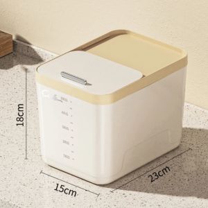 LUMINOU Nắp trượt Hộp đựng gạo Cấp thực phẩm Nhựa Thùng chứa ngũ cốc  Chống ẩm Thùng đựng gạo Sử dụng trong bếp