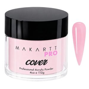 MakarttPro Cover Acrylic Powder 112g/4oz for Nail Extensions Cherry Mist Smooth Blending Formula with Easy Application Designed for Professional Private Nail Technicians