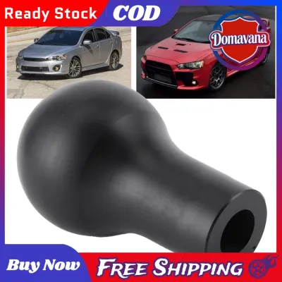 Domavana Gear Shift Knob 14mm/0.55in ID Black with Sticker and Thread Adapter Fit for Mitsubishi RALLIART