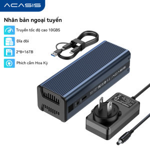 Vỏ ổ cứng SSD ACASIS NVMe|Dung lượng 8TB|Truyền dữ liệu cực nhanh 1000MB/giây|Sao chép ngoại tuyến chỉ bằng một cú nhấp chuột|Chế độ RAID1/RAID0|Hỗ trợ M.2 2230/2242/2260/2280|Quạt TurboCool (Tăng cường làm mát 50%)|M.2 NVMe sang USB-C 3.2 Gen2